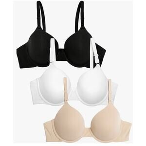 Fruit of the Loom Women's 36DDD 3-Pack Smooth Ultra-Soft T-Shirt Bra OS11-28